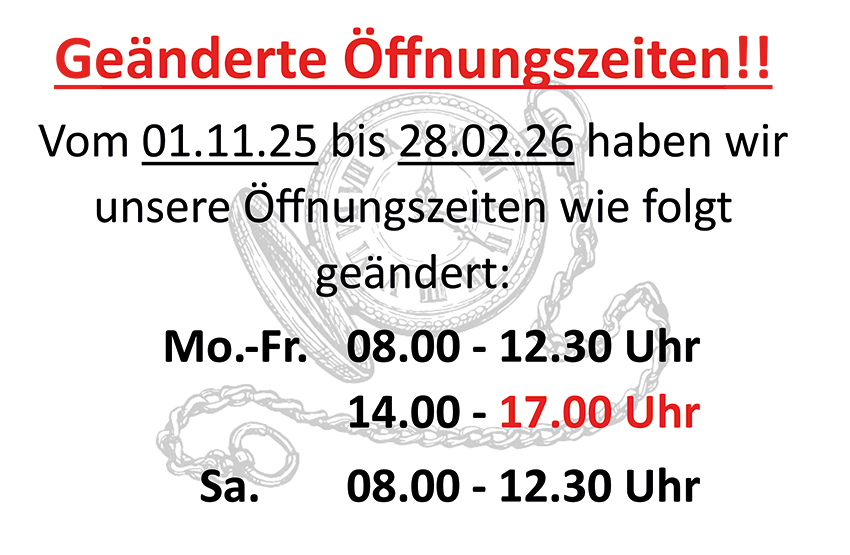 Winteröffnungszeiten