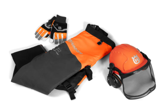 Schnittschutz Kit Inkl. Beinlingen, Handschuhe und Helm